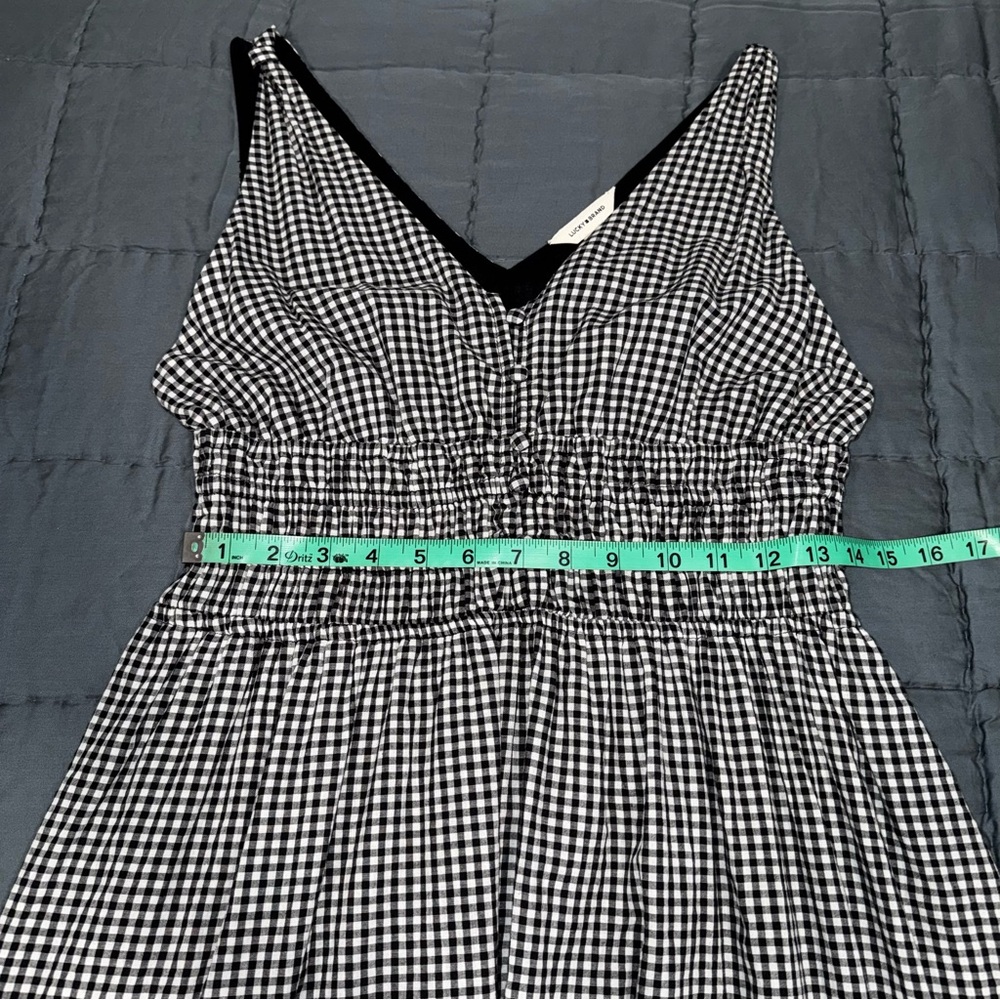 Lucky Brand V-Neck Smocked Waist Midi Dress - Picture 16 of 16